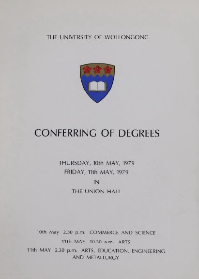 University of Wollongong Graduation Booklets